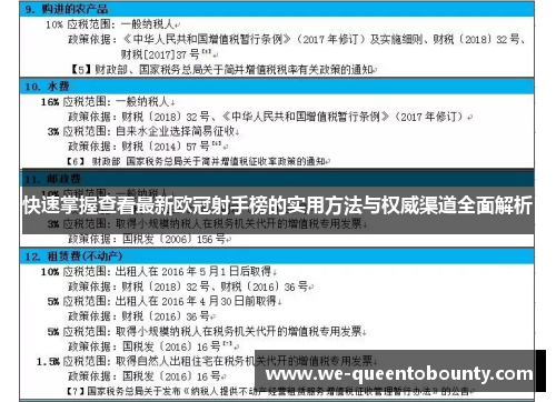 快速掌握查看最新欧冠射手榜的实用方法与权威渠道全面解析 快速掌握查看最新欧冠射手榜的实用方法与权威渠道全面解析