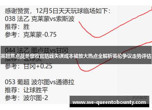 英超焦点战冬窗收官防线失误成本被放大热点全解析英伦争议走势评估 英超焦点战冬窗收官防线失误成本被放大热点全解析英伦争议走势评估